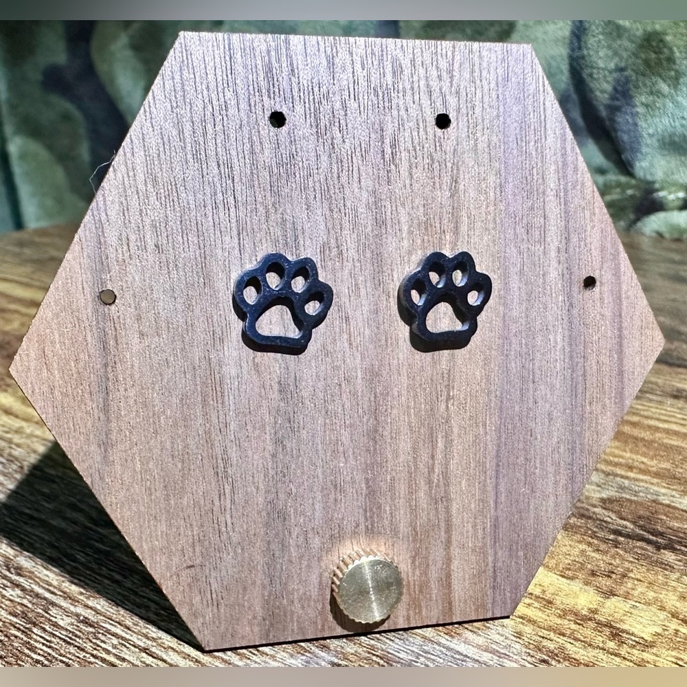 ☀️3/$10 BUNDLE!!☀️ Black Puppy Paw Print Earrings